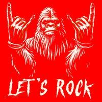 Bigfoot Rock On Funny Sasquatch Rock And Roll LetS Rock Santa Hat thumb 1