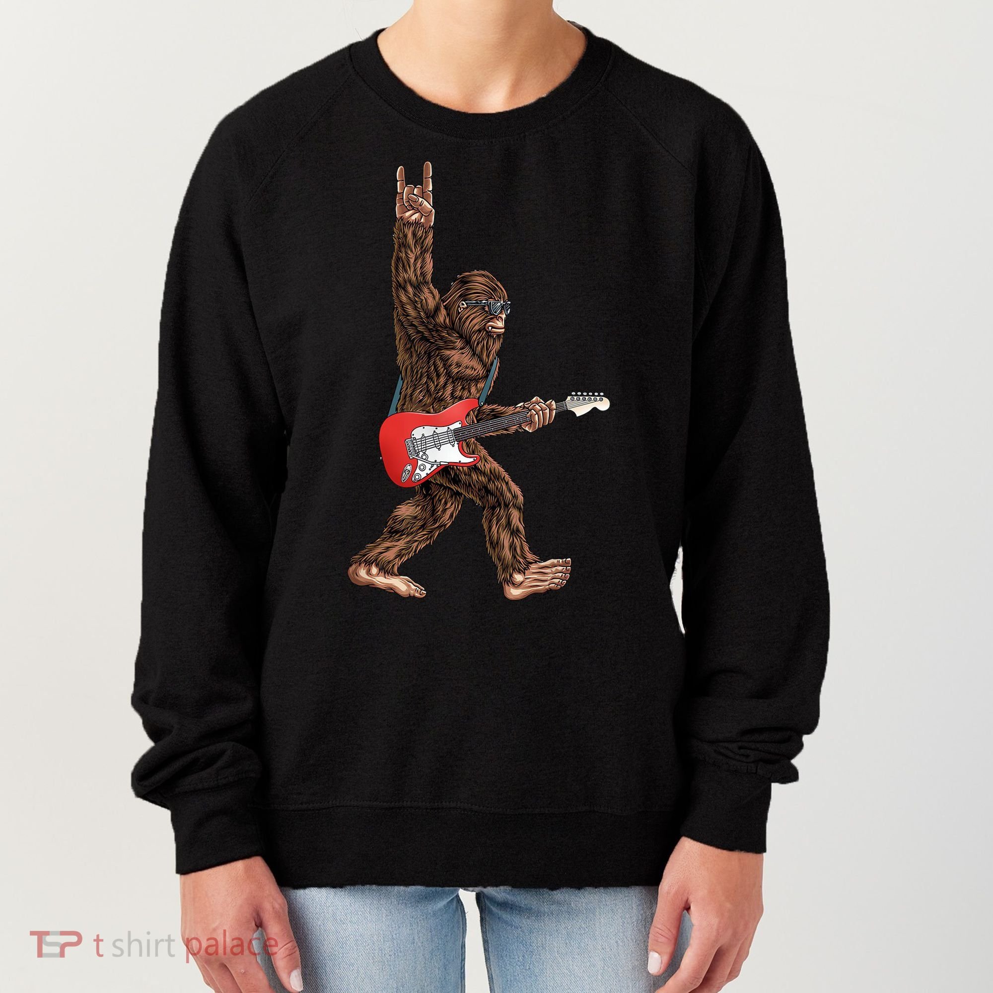 Bigfoot Rock On Guitar Women's Sweatshirt