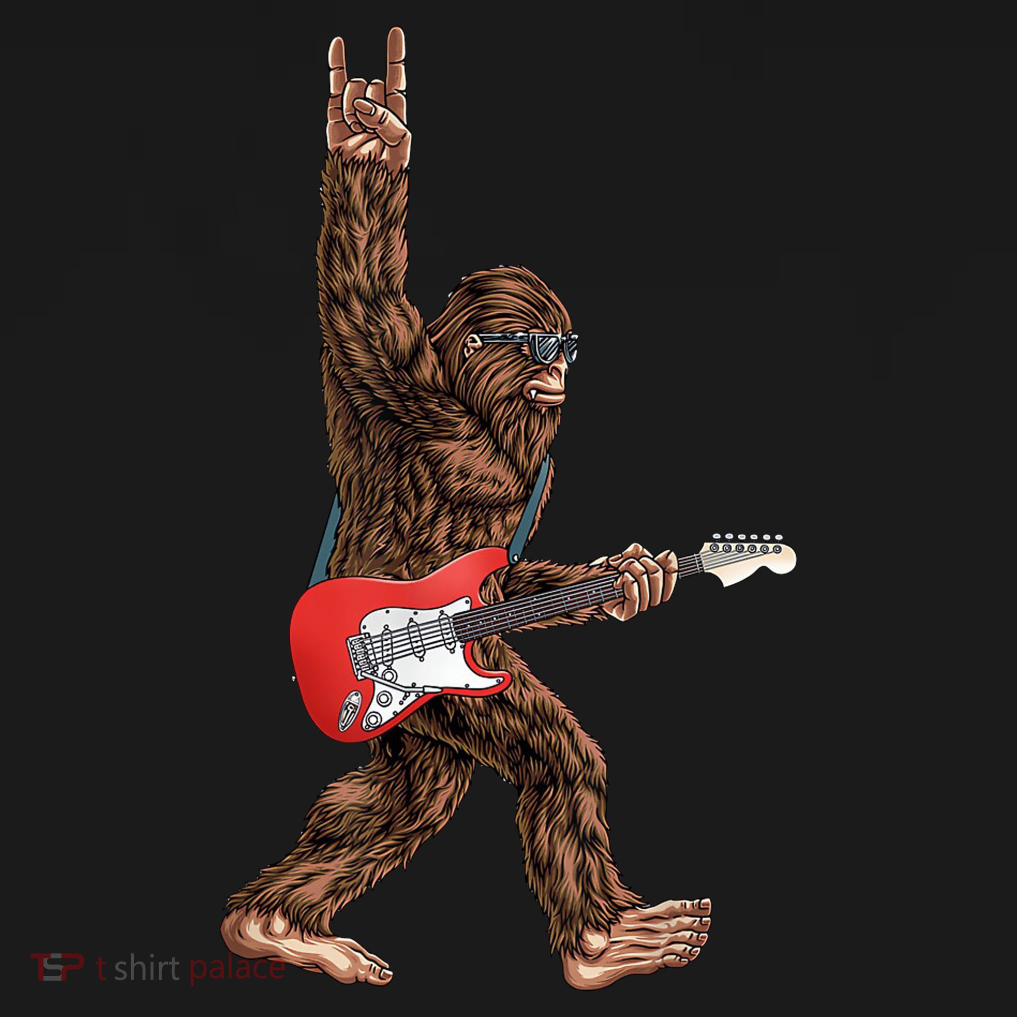 Bigfoot Rock On Guitar Coaster