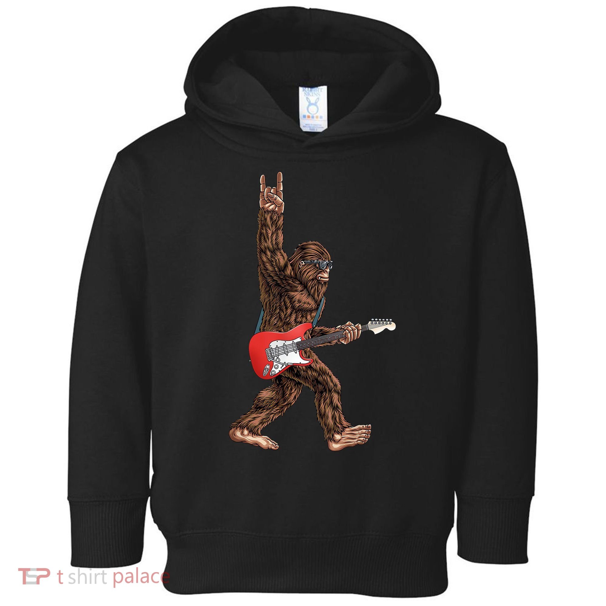 Bigfoot Rock On Guitar Toddler Hoodie