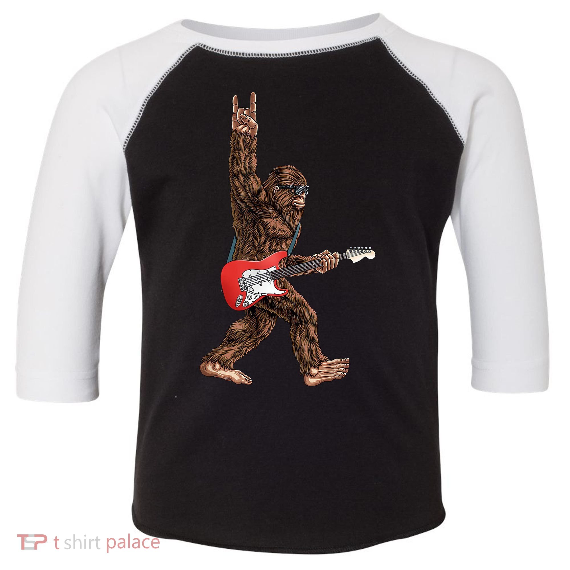 Bigfoot Rock On Guitar Toddler Fine Jersey T-Shirt
