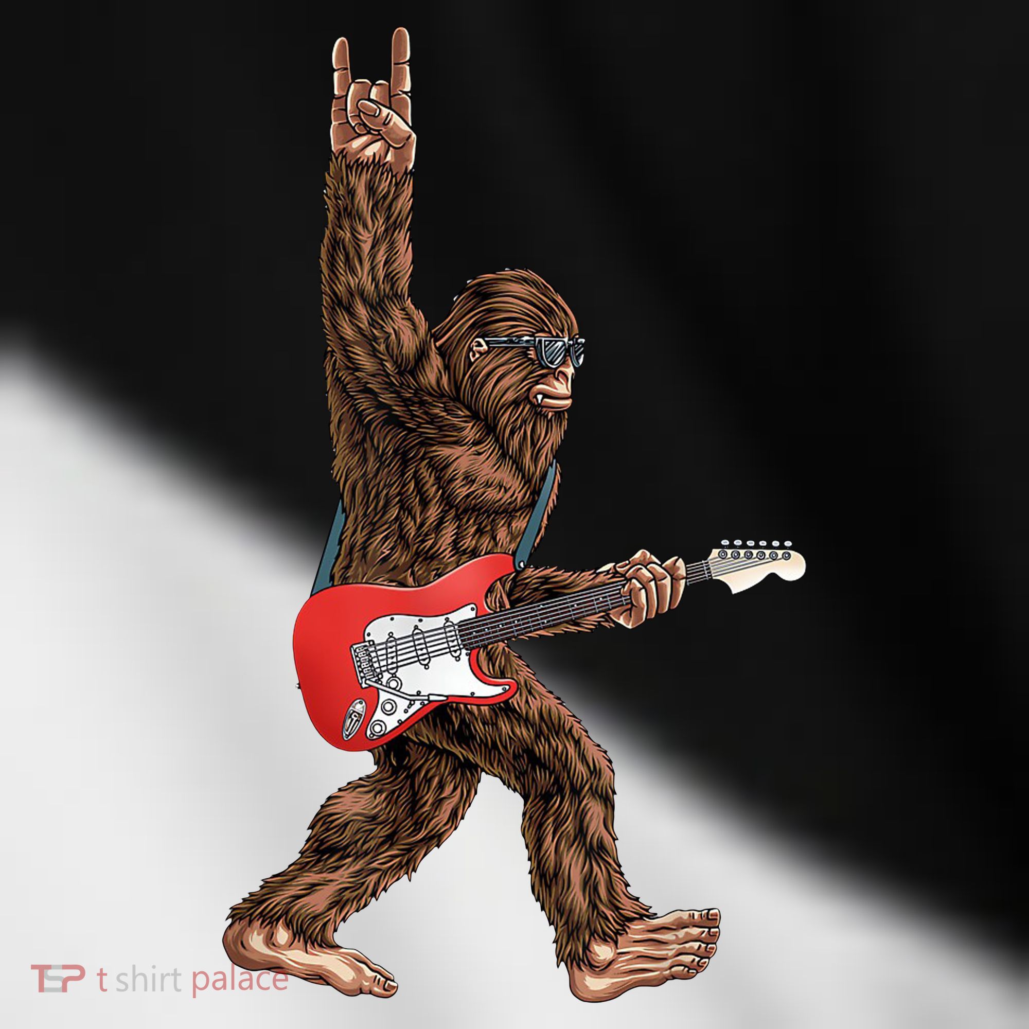 Bigfoot Rock On Guitar Toddler Fine Jersey T-Shirt