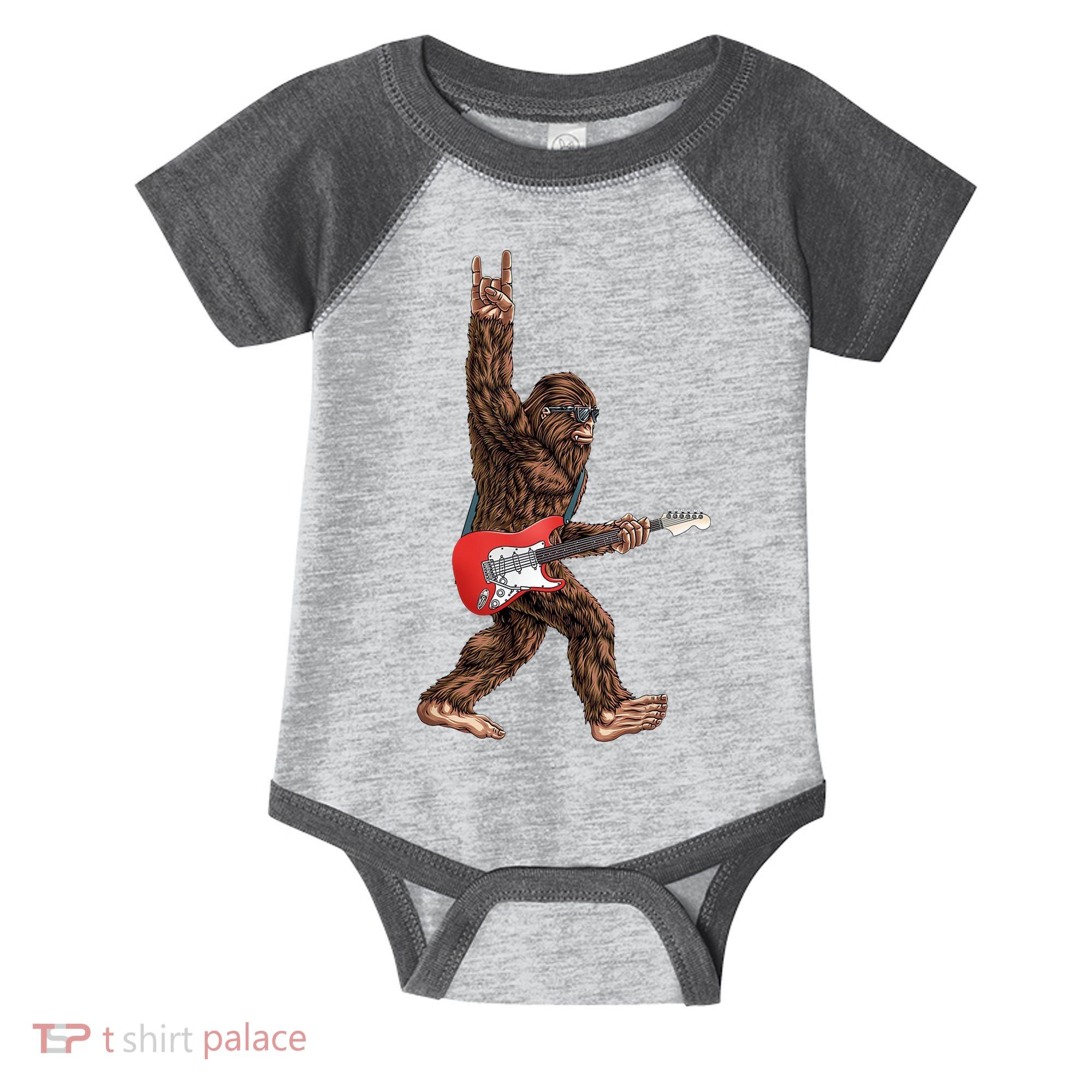 Bigfoot Rock On Guitar Infant Baby Jersey Bodysuit