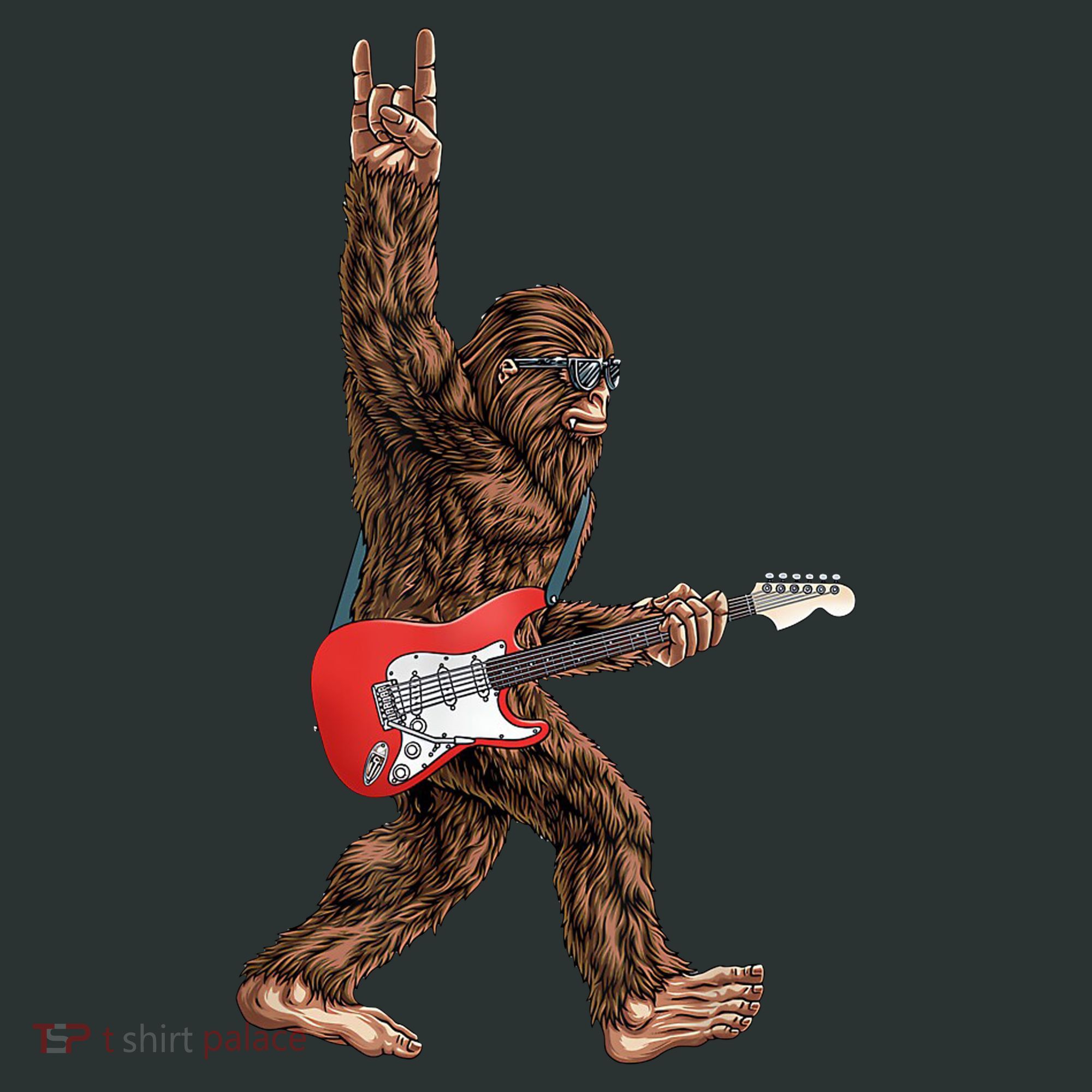 Bigfoot Rock On Guitar Infant Baby Jersey Bodysuit
