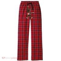 Bigfoot Rock On Guitar Women's Flannel Plaid Pajama Pants thumb 0