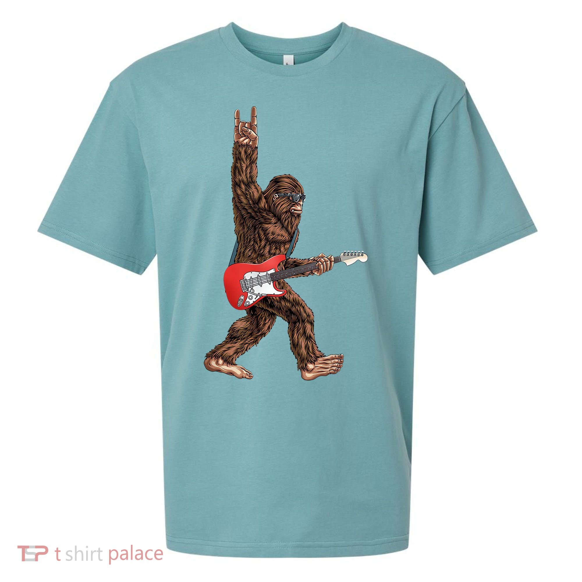 Bigfoot Rock On Guitar Sueded Cloud Jersey T-Shirt