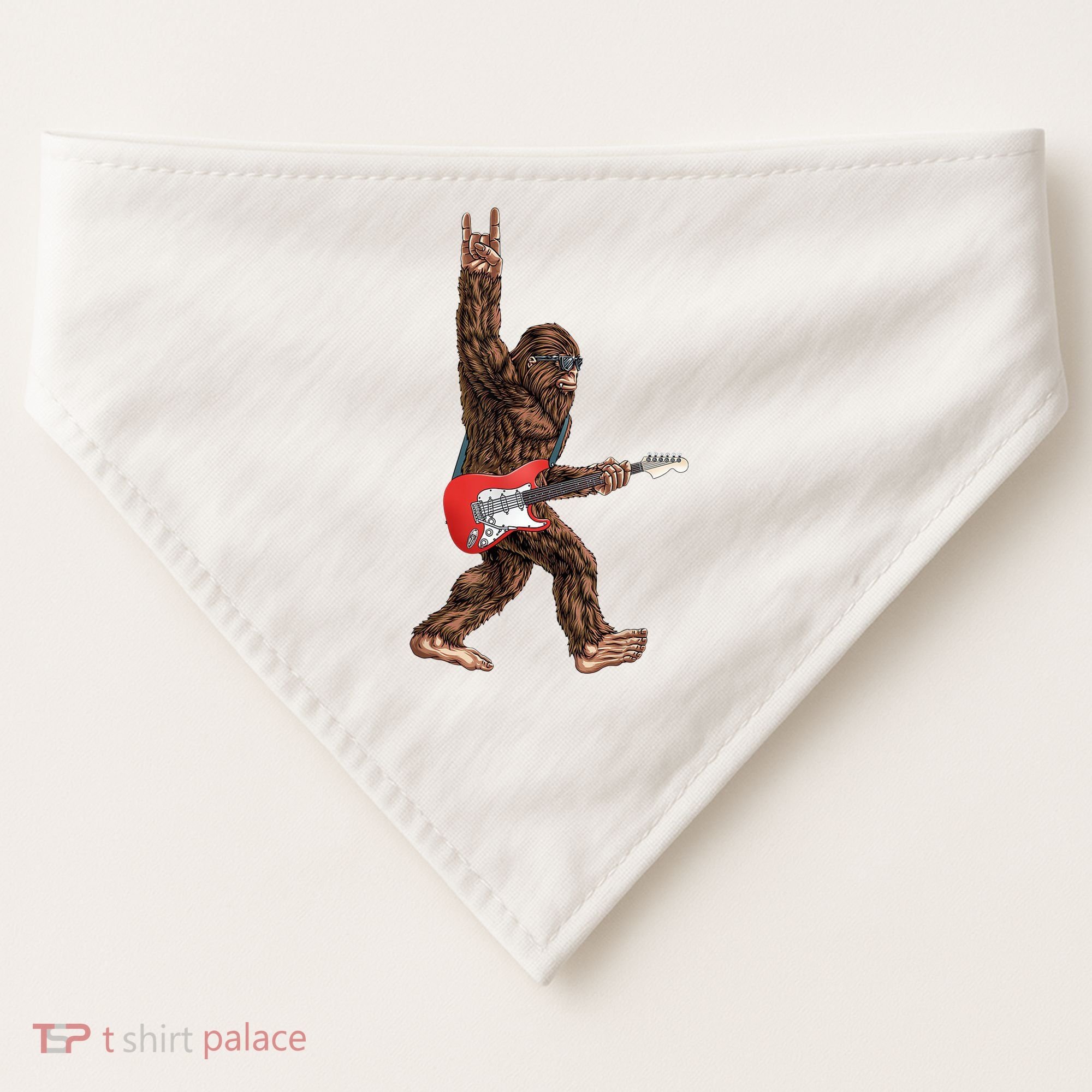 Bigfoot Rock On Guitar USA-Made Doggie Bandana