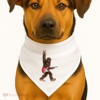 Bigfoot Rock On Guitar USA-Made Doggie Bandana thumb 1