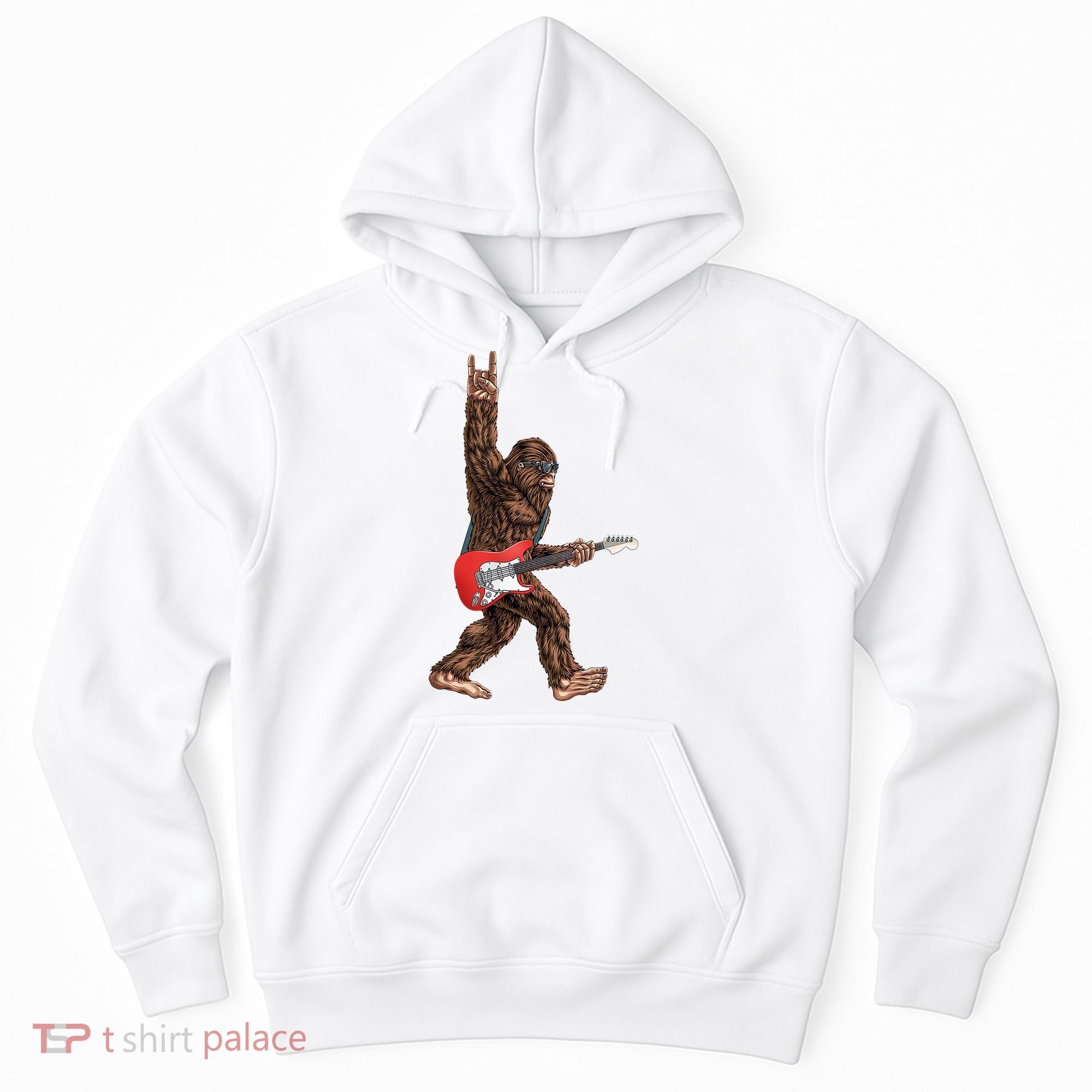 Bigfoot Rock On Guitar Hoodie