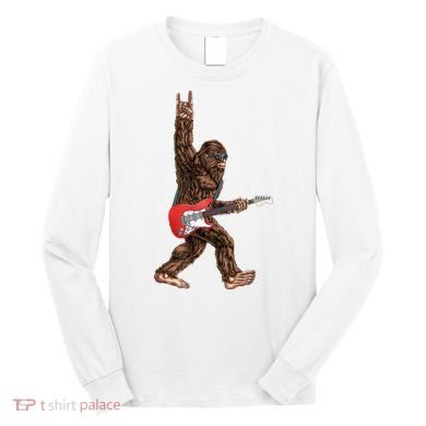 Bigfoot Rock On Guitar Long Sleeve Shirt