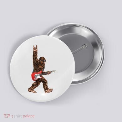 Bigfoot Rock On Guitar Button