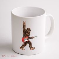 Bigfoot Rock On Guitar Coffee Mug thumb 1