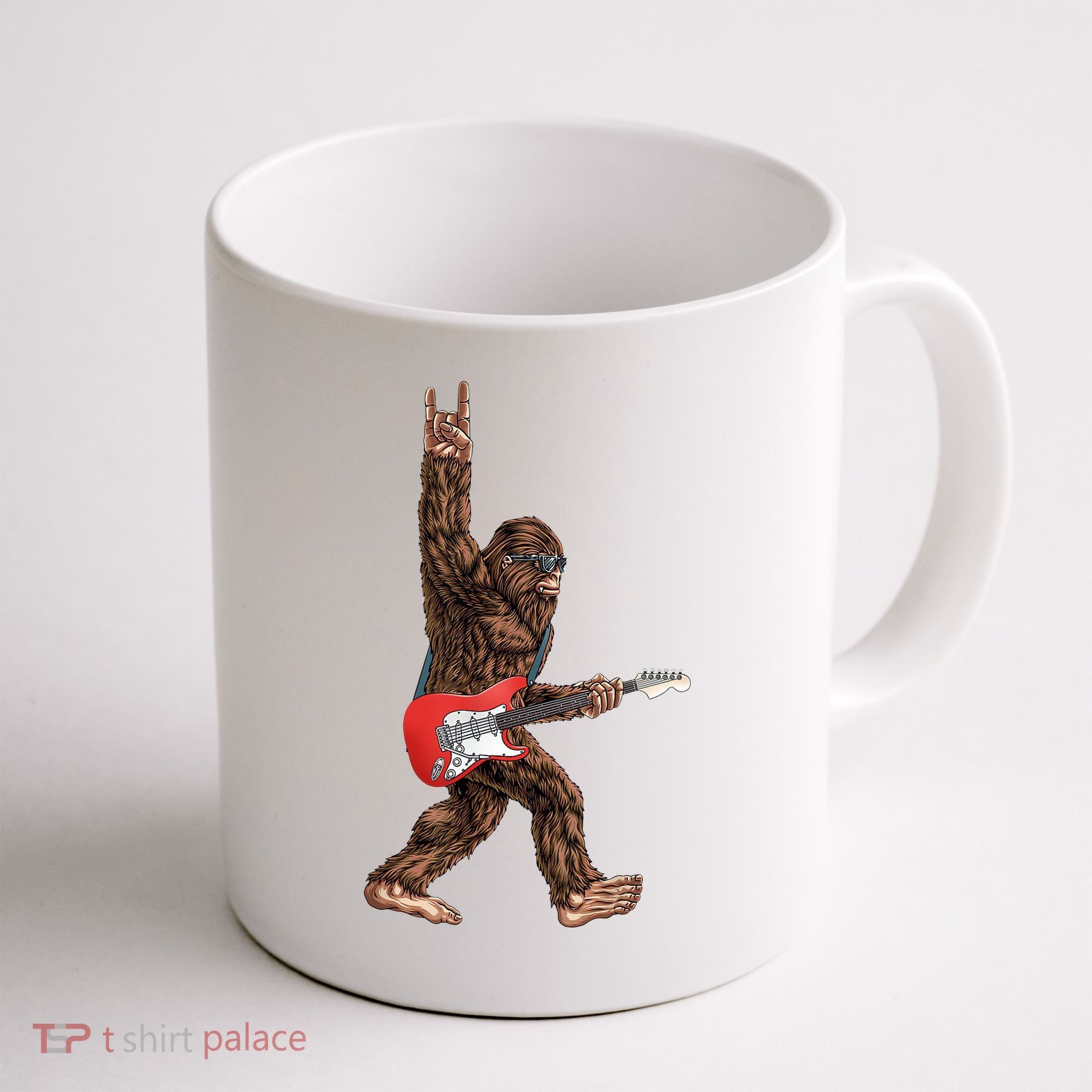 Bigfoot Rock On Guitar Coffee Mug