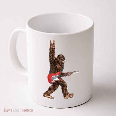Bigfoot Rock On Guitar Coffee Mug