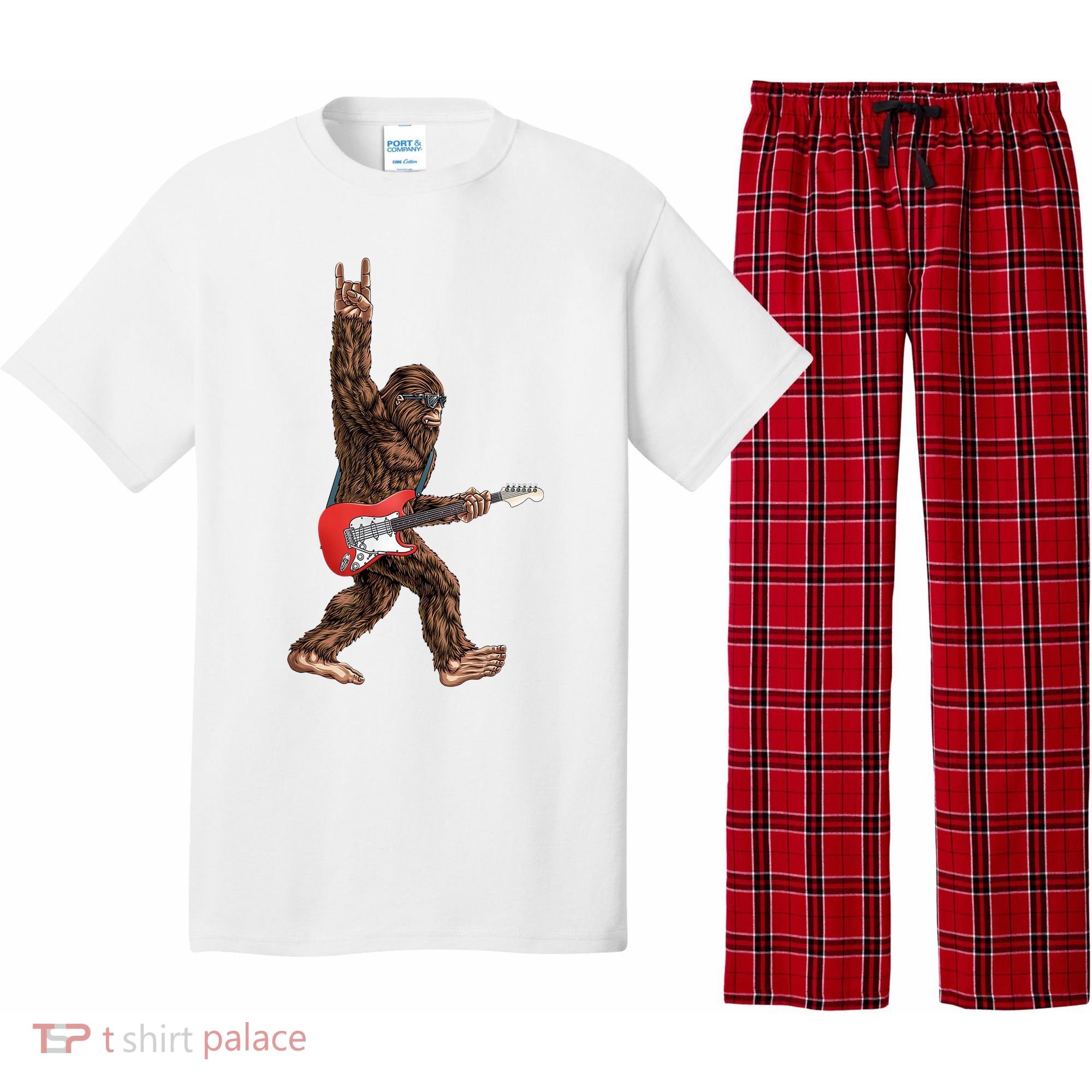 Bigfoot Rock On Guitar Pajama Set