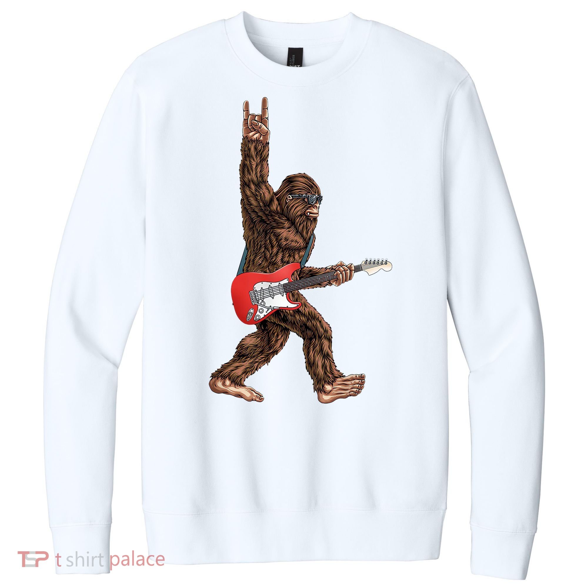 Bigfoot Rock On Guitar V.I.T. Fleece Crew Sweatshirt