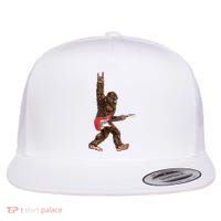 Bigfoot Rock On Guitar Flat Bill Trucker Hat thumb 0
