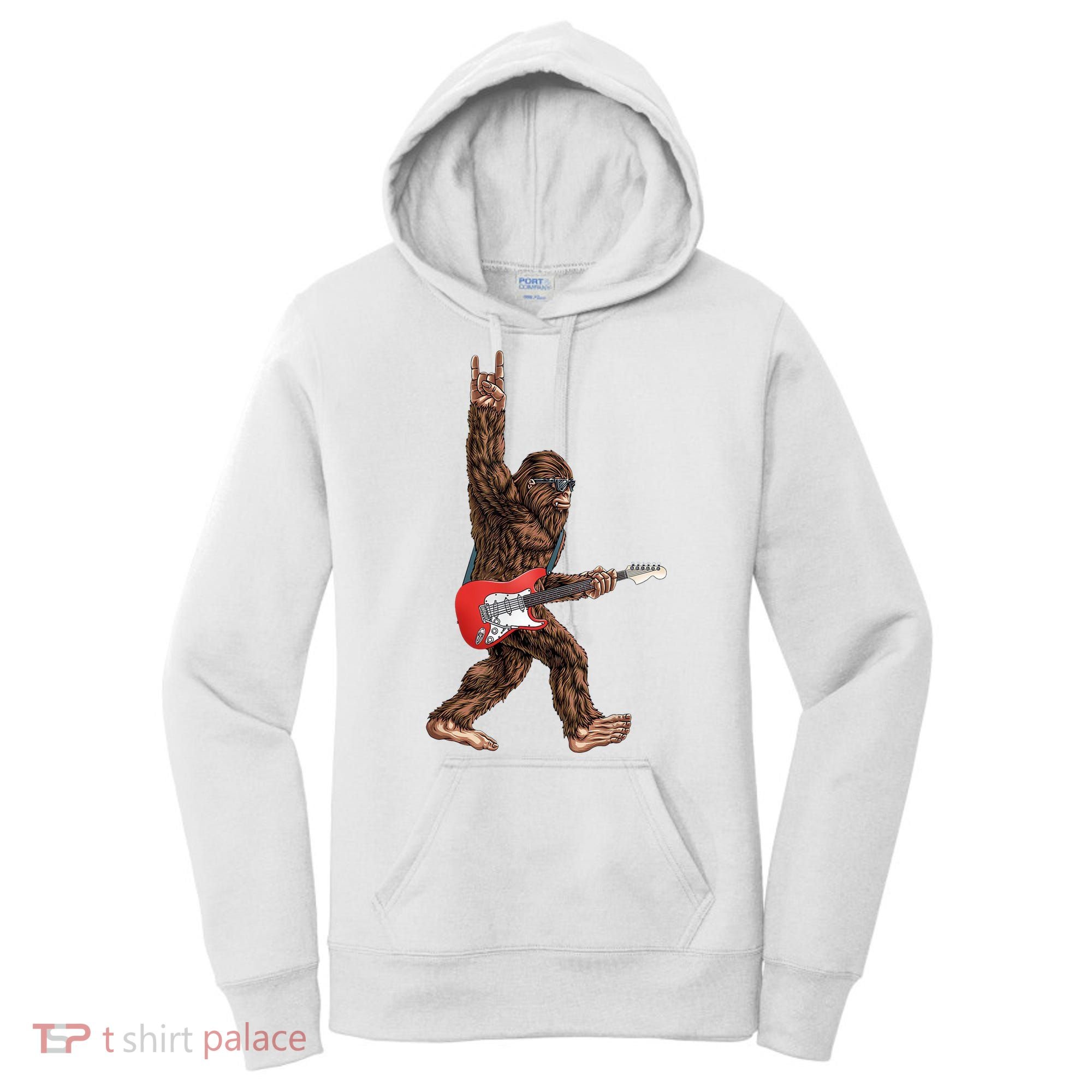 Bigfoot Rock On Guitar Women's Hoodie