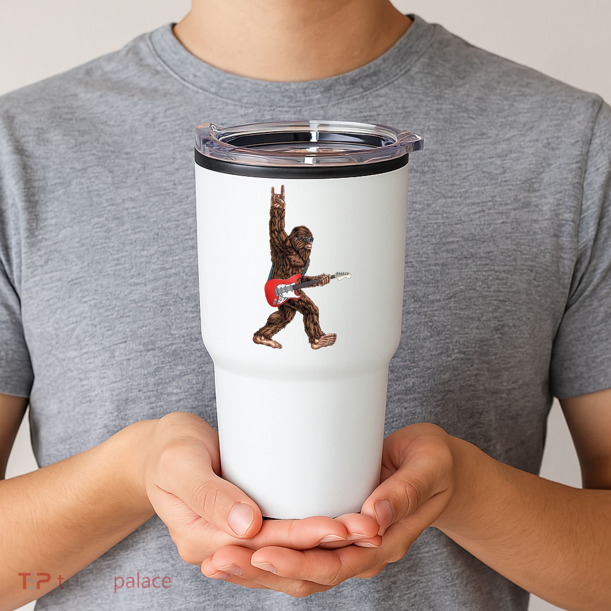 Bigfoot Rock On Guitar Tumbler
