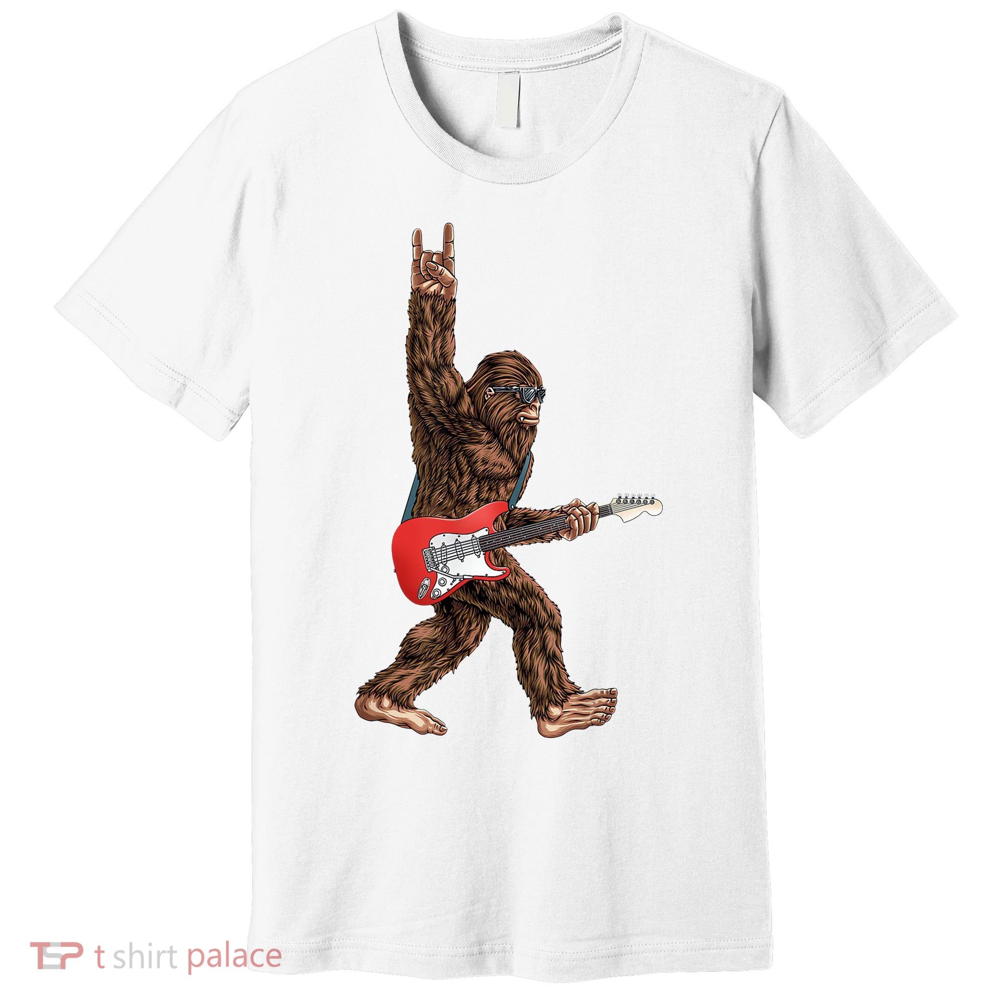 Bigfoot Rock On Guitar Premium T-Shirt