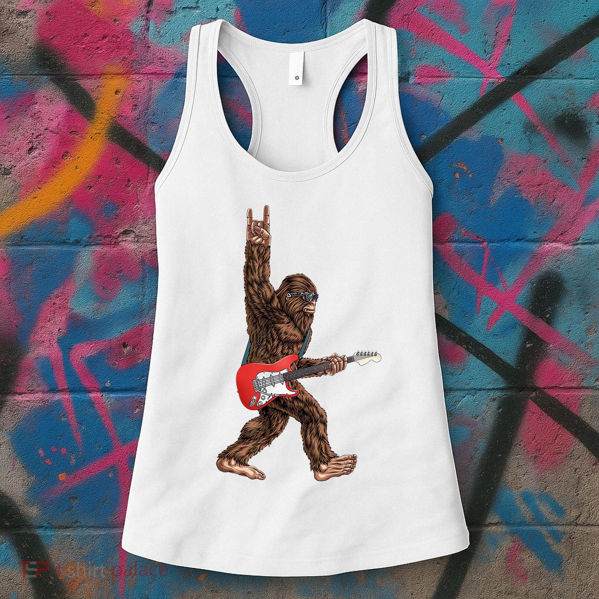 Bigfoot Rock On Guitar Women's Tank Top