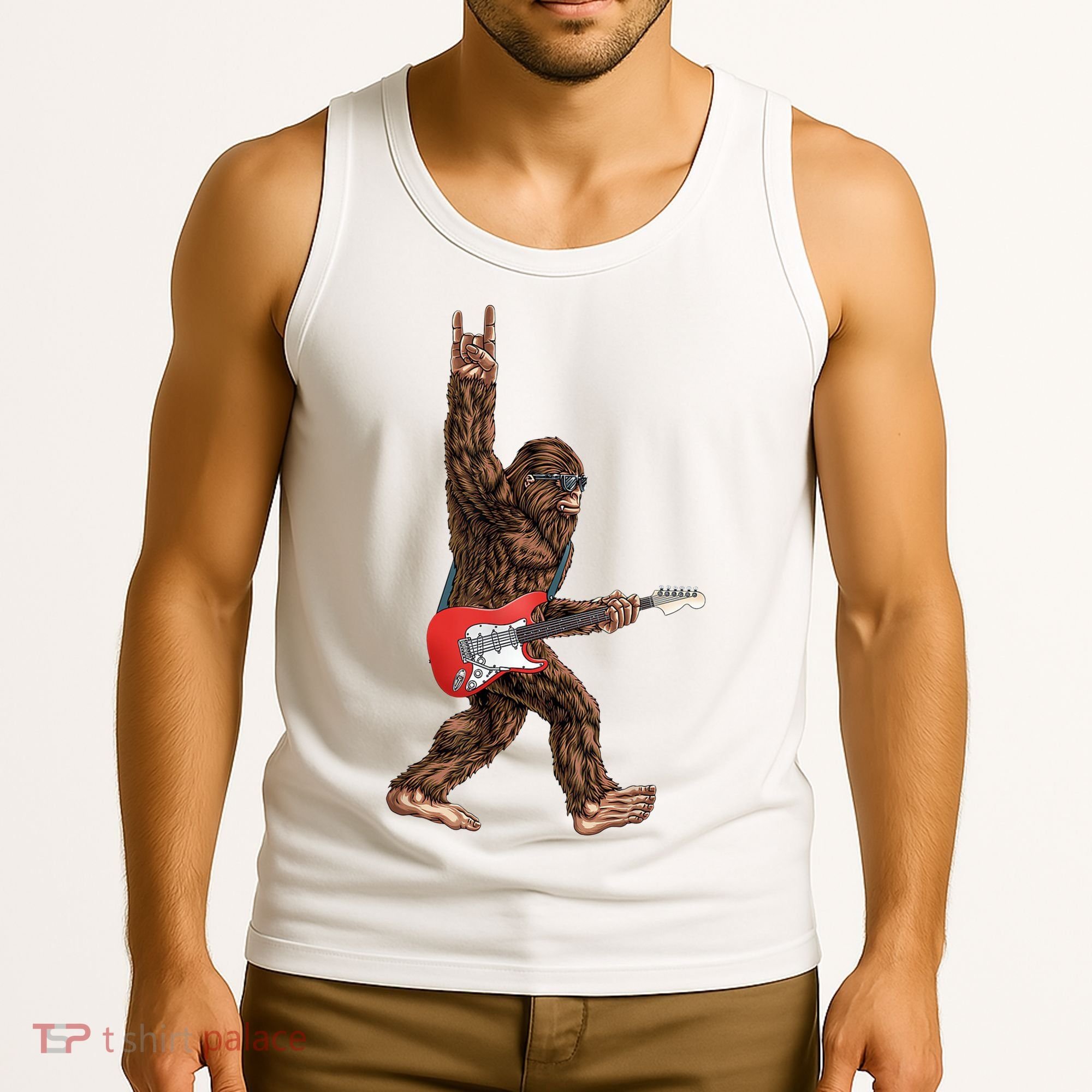Bigfoot Rock On Guitar Tank Top