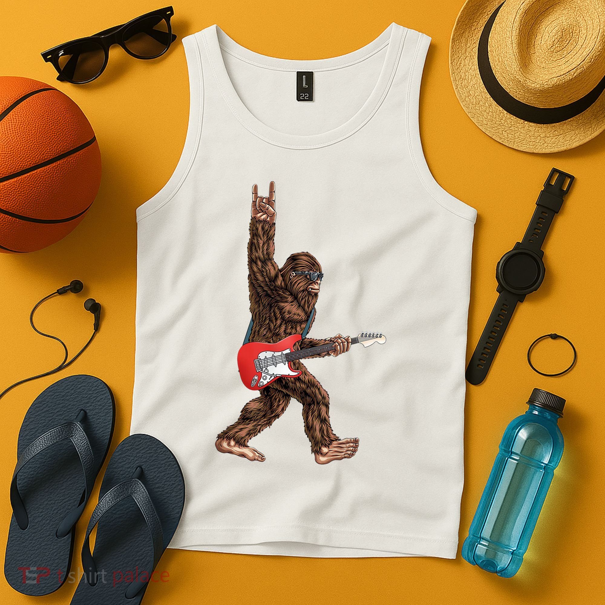 Bigfoot Rock On Guitar Tank Top
