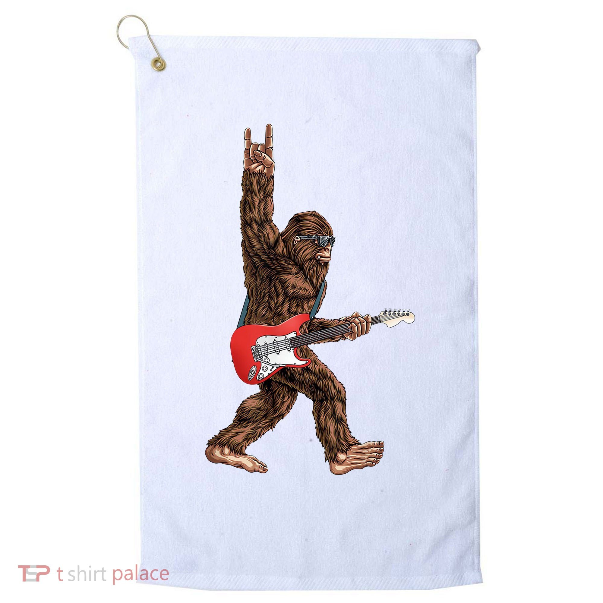 Bigfoot Rock On Guitar Golf Towel