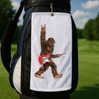 Bigfoot Rock On Guitar Golf Towel thumb 2
