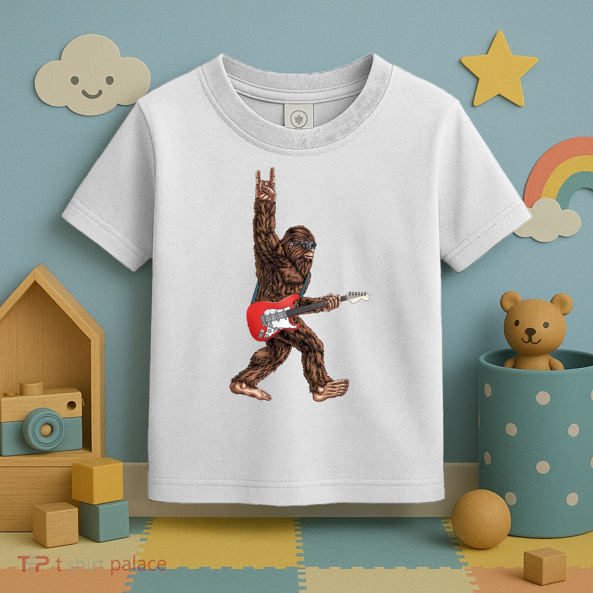 Bigfoot Rock On Guitar Toddler T-Shirt