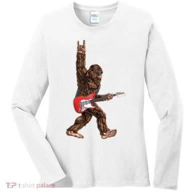 Bigfoot Rock On Guitar Women's Long Sleeve Shirt