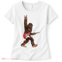 Bigfoot Rock On Guitar Women's T-Shirt thumb 0