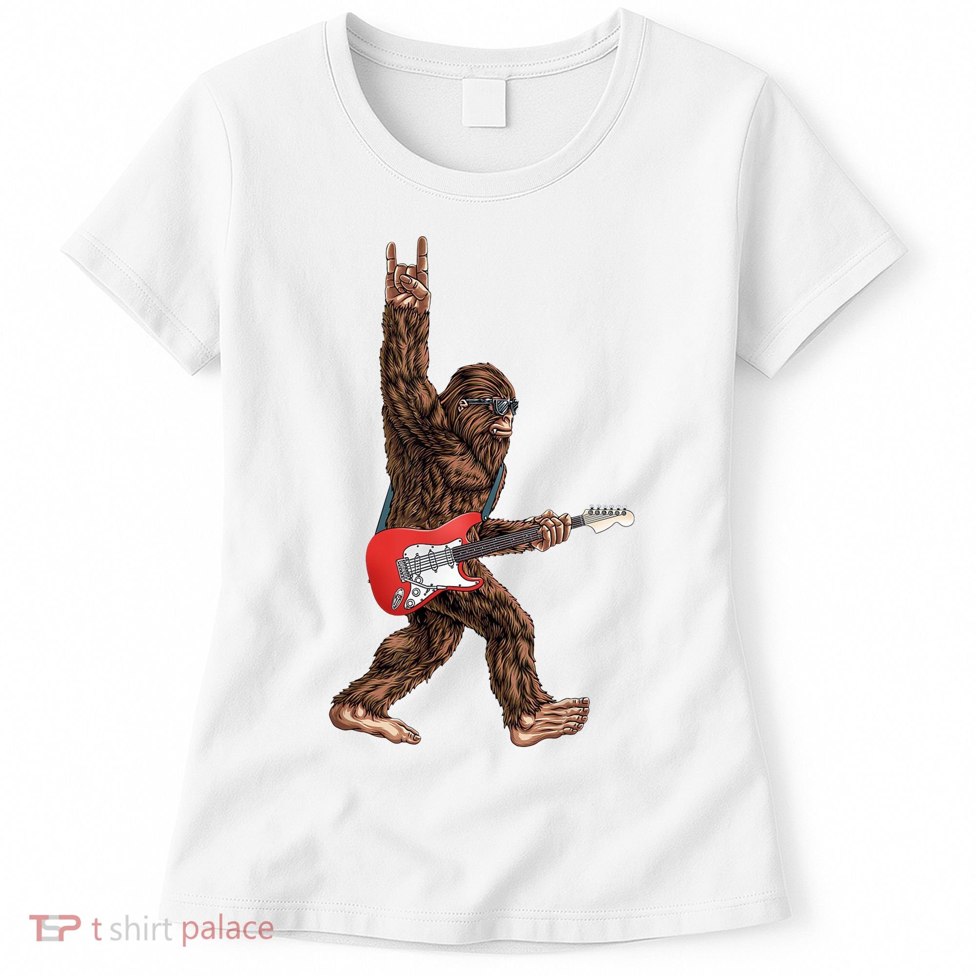 Bigfoot Rock On Guitar Women's T-Shirt