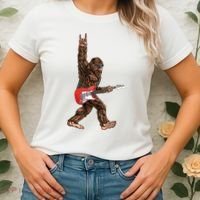 Bigfoot Rock On Guitar Women's T-Shirt thumb 2