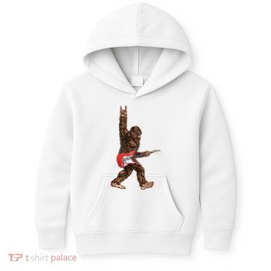 Bigfoot Rock On Guitar Kids Hoodie