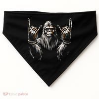 Bigfoot Rock On Sasquatch Rock And Roll Funny Rocker USA-Made Doggie Bandana thumb 0