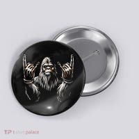 Bigfoot Rock On Sasquatch Rock And Roll Funny Rocker Button thumb 0