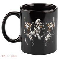Bigfoot Rock On Sasquatch Rock And Roll Funny Rocker 11oz C Handle Ceramic Mug thumb 2