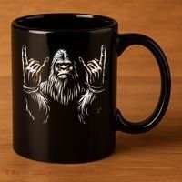 Bigfoot Rock On Sasquatch Rock And Roll Funny Rocker 11oz C Handle Ceramic Mug thumb 3
