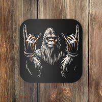 Bigfoot Rock On Sasquatch Rock And Roll Funny Rocker Coaster thumb 0