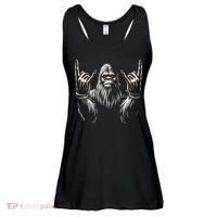 Bigfoot Rock On Sasquatch Rock And Roll Funny Rocker Ladies Essential Flowy Tank thumb 0