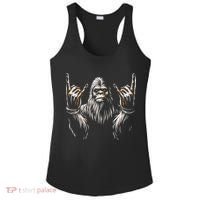 Bigfoot Rock On Sasquatch Rock And Roll Funny Rocker Ladies PosiCharge Competitor Racerback Tank thumb 0