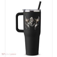 Bigfoot Rock On Sasquatch Rock And Roll Funny Rocker 40oz Vacuum Insulated Stainless Steel Travel Tumbler thumb 2
