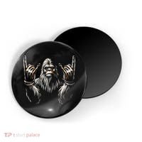 Bigfoot Rock On Sasquatch Rock And Roll Funny Rocker Magnet thumb 0