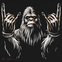 Bigfoot Rock On Sasquatch Rock And Roll Funny Rocker Mousepad thumb 1