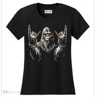 Bigfoot Rock On Sasquatch Rock And Roll Funny Rocker Women's Cooling Performance Crew T-Shirt thumb 0