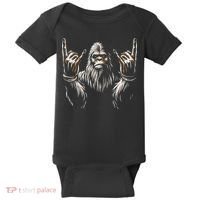 Bigfoot Rock On Sasquatch Rock And Roll Funny Rocker Baby Bodysuit thumb 0