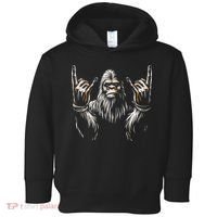 Bigfoot Rock On Sasquatch Rock And Roll Funny Rocker Toddler Hoodie thumb 0