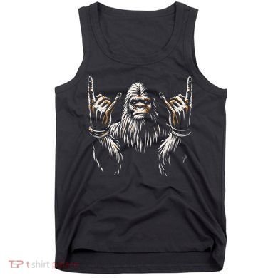 Bigfoot Rock On Sasquatch Rock And Roll Funny Rocker Tank Top
