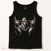 Bigfoot Rock On Sasquatch Rock And Roll Funny Rocker Tank Top thumb 2